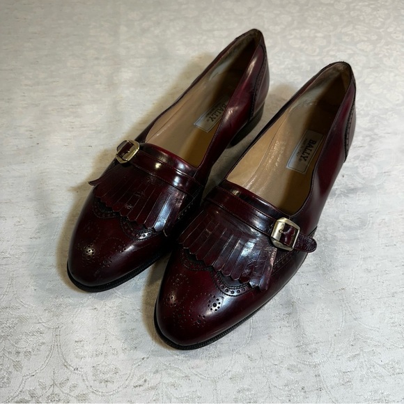 Bally “Bentley” Burgundy Italy Leather Kiltie Loafers SIZE 11D MENS Dress Shoes main image 8